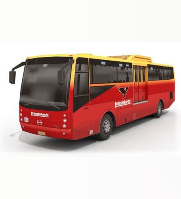 Бумажная модель Автобус TransJakarta (красный)