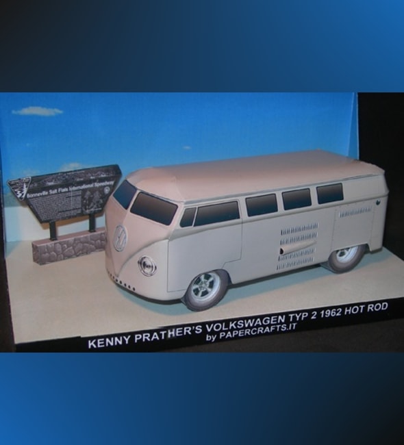 Бумажная модель Автомобиль Volkswagen Transporter T1 Hot Rod 1962