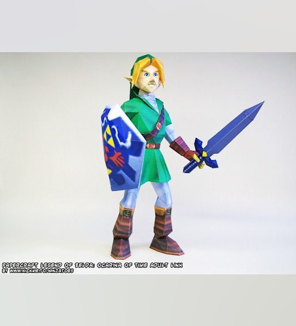 Бумажная модель Взрослый Линк (The Legend of Zelda)