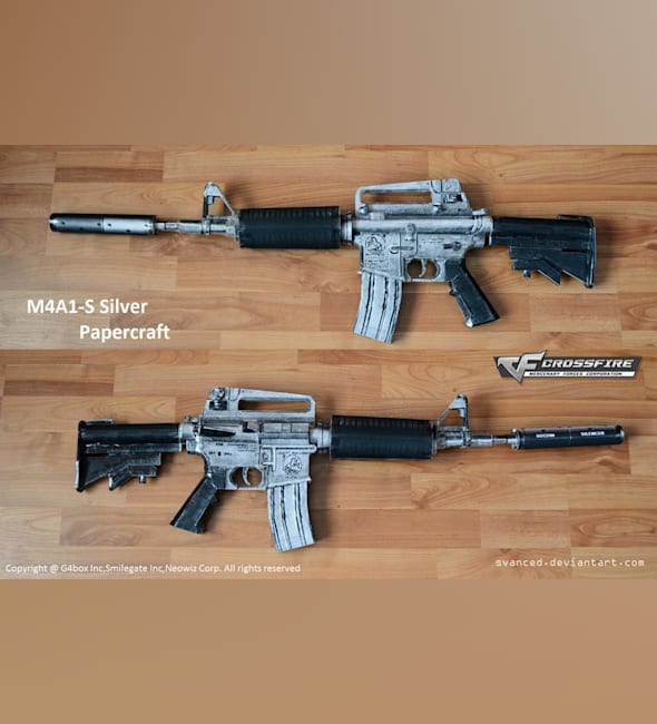 Бумажная модель Автомат M4A1-S Silver (Crossfire)