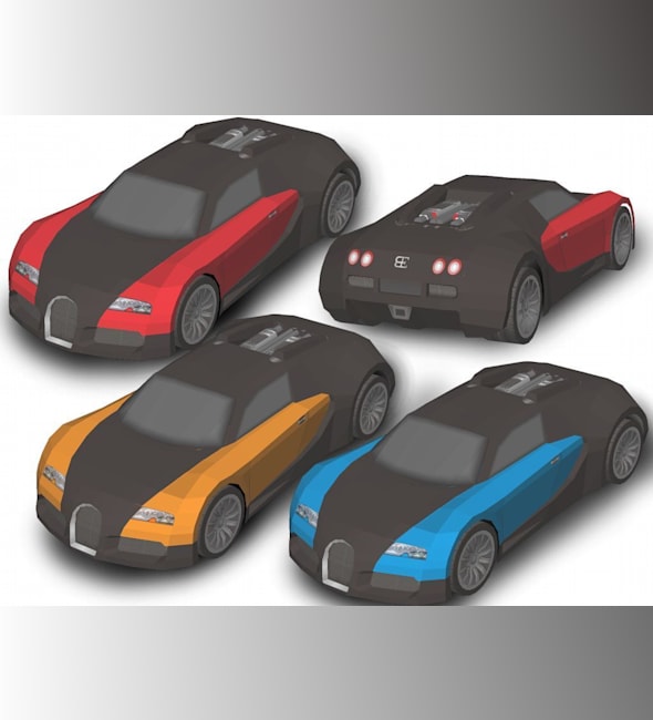 Бумажная модель Автомобиль Bugatti Veyron