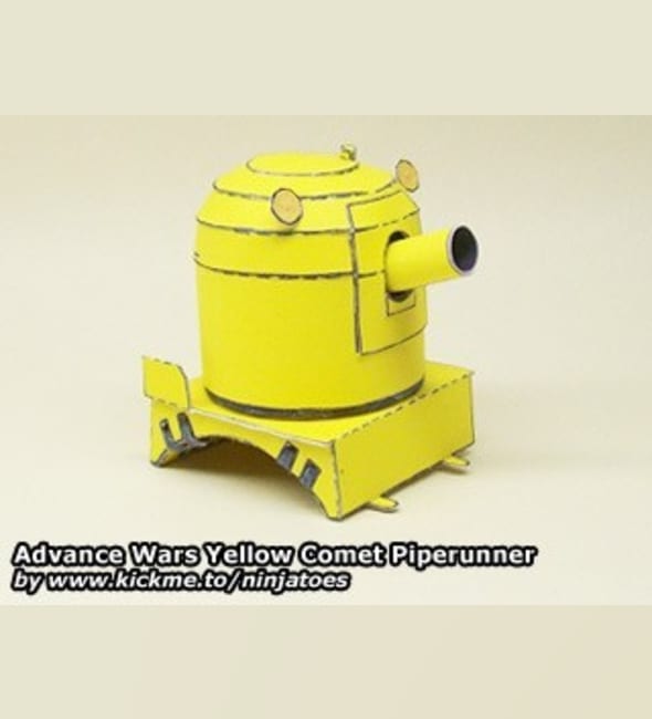 Бумажная модель Пушка Yellow Comet Piperunner (Advance Wars)