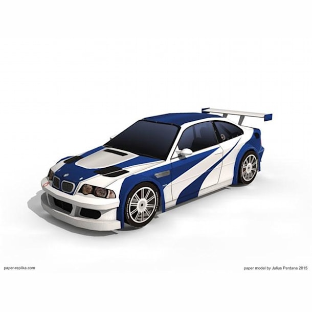 Бумажная модель Автомобиль BMW M3 GTR (Need for Speed: Most Wanted)