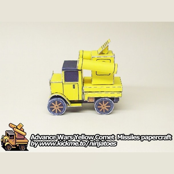 Бумажная модель Зенитная установка Yellow Comet Missiles (Advance Wars)