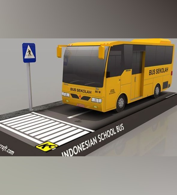 Бумажная модель Школьный автобус