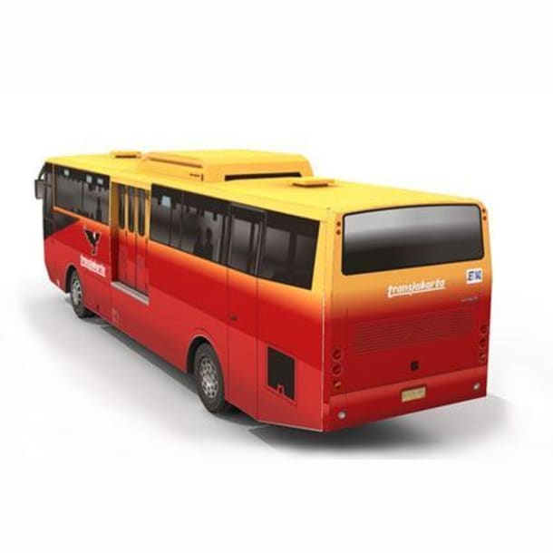 Бумажная модель Автобус TransJakarta (красный)