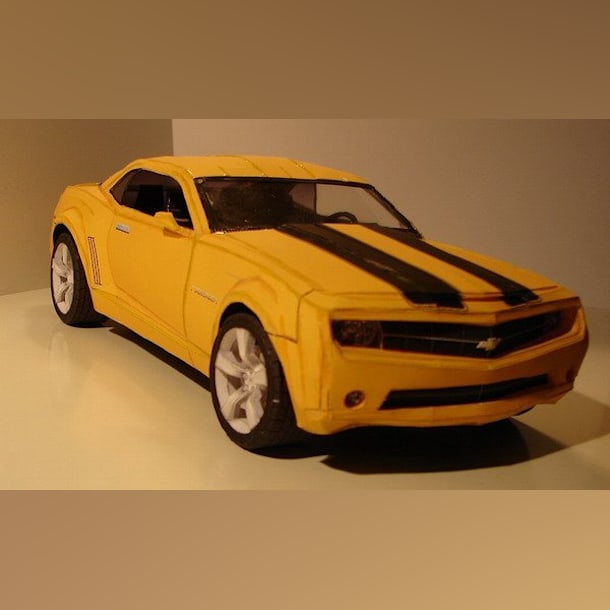 Бумажная модель Трасформер Бамблби Chevrolet Camaro 2009 (Трансформеры)