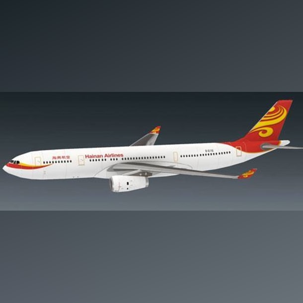 Бумажная модель Авиалайнер Airbus A330-243 Hainan Airlines