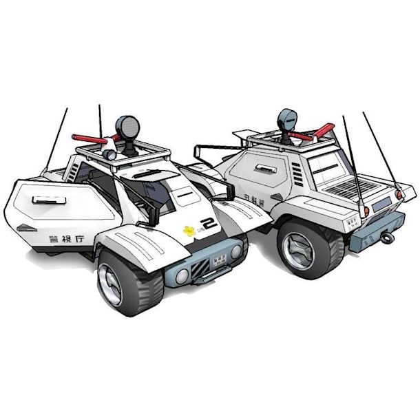 Бумажная модель Специальный автомобиль Command Car Type 98 (Полиция будущего)
