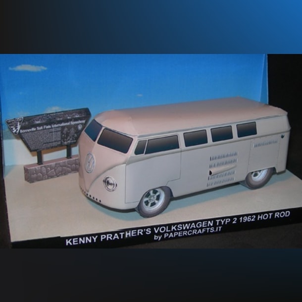 Бумажная модель Автомобиль Volkswagen Transporter T1 Hot Rod 1962