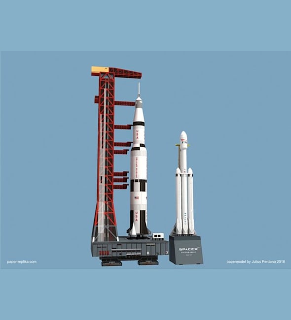 Бумажная модель Ракета-носитель Falcon Heavy