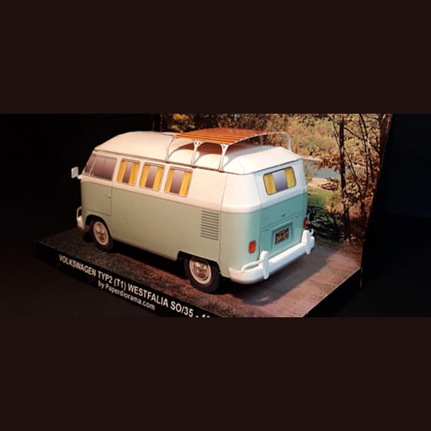 Бумажная модель Автомобиля Volkswagen Type 2 T1 Westfalia Camper