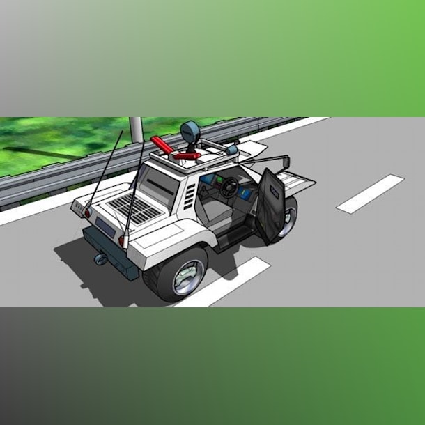 Бумажная модель Специальный автомобиль Command Car Type 98 (Полиция будущего)
