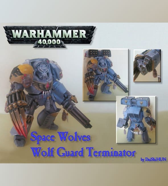 Бумажная модель Терминатор Волчьей гвардии (Warhammer 40000)