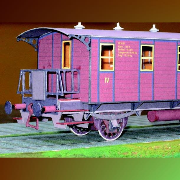 Бумажная модель Пассажирский вагон Preussenwagen 1899