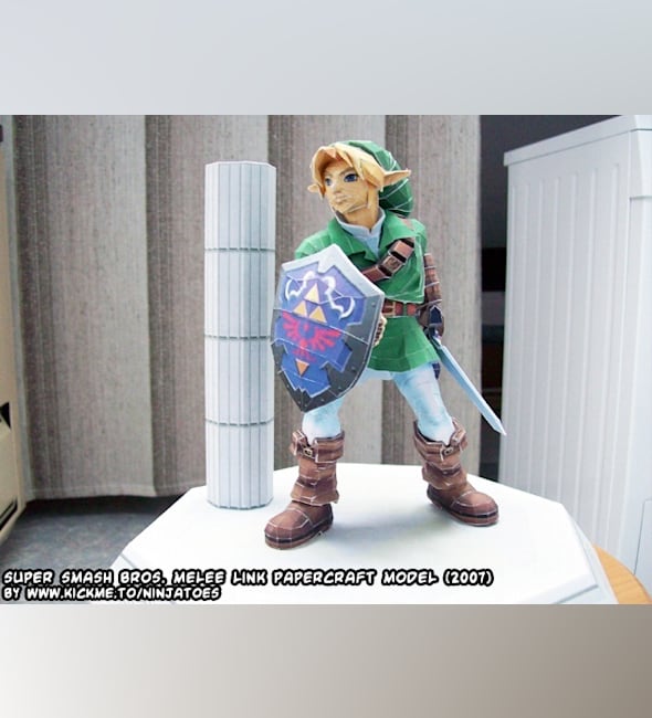 Бумажная модель Линк (Super Smash Bros.)