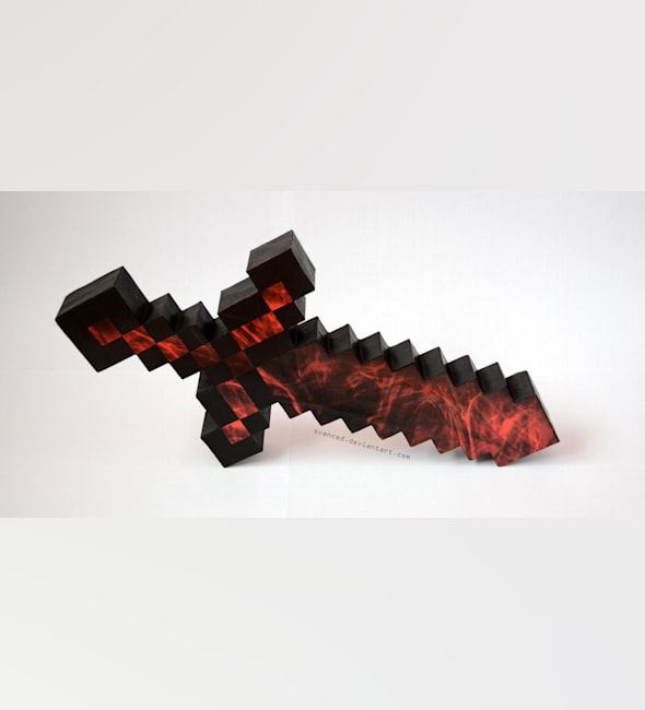 Бумажная модель Рубиновый меч (Minecraft)
