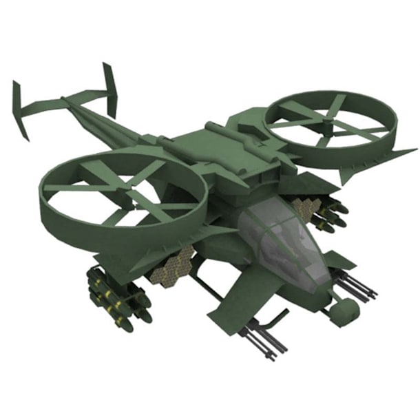 Бумажная модель Вертолет AT-99 Скорпион (Аватар), масштаб 1:38