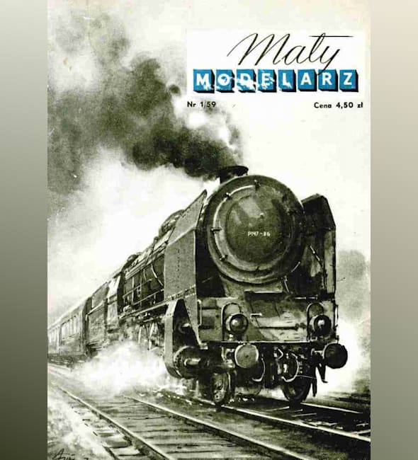 Журнал Maly Modelarz - 1/1959 - Паровоз Pt47 и вагон