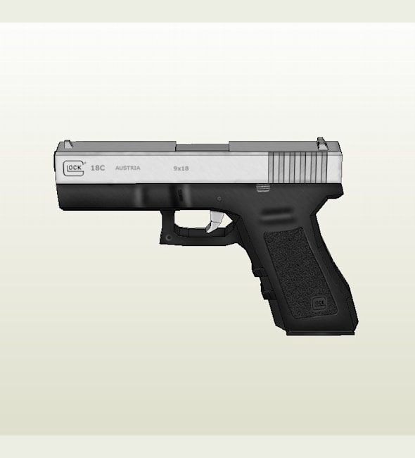 Бумажная модель Пистолет Glock 18C
