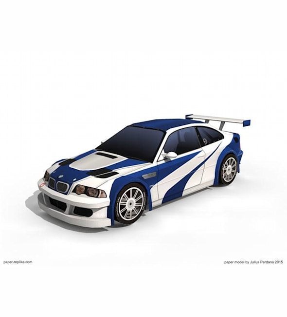 Бумажная модель Автомобиль BMW M3 GTR (Need for Speed: Most Wanted)