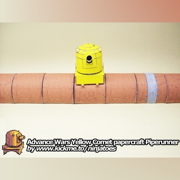 Бумажная модель Пушка Yellow Comet Piperunner (Advance Wars)