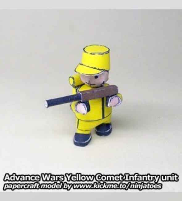 Бумажная модель Пехотинец Yellow Comet Infantry (Advance Wars)