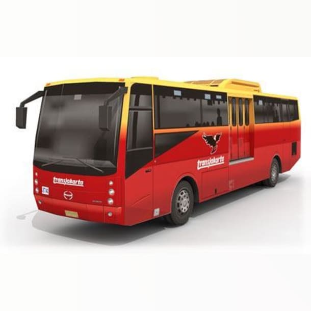 Бумажная модель Автобус TransJakarta (красный)