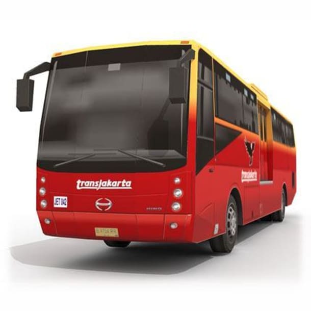 Бумажная модель Автобус TransJakarta (красный)
