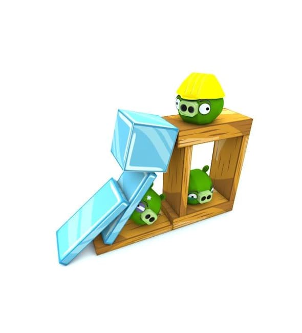 Бумажная модель Зеленые свиньи (Angry Birds)