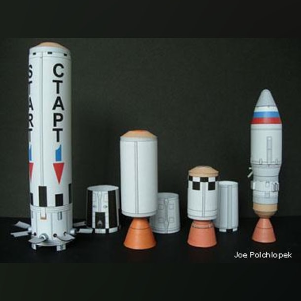 Бумажная модель Ракета-носитель Старт-1, масштаб 1:48