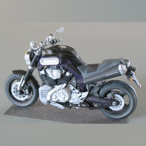 Бумажная модель Мотоцикл Yamaha MT01 [серия, полная версия]