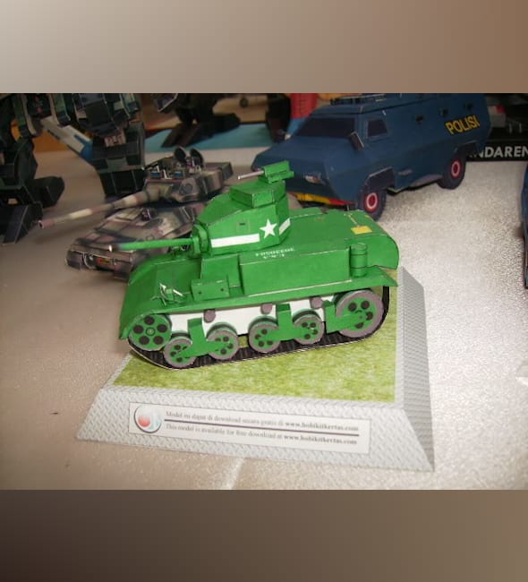 Бумажная модель Танк Стюарт M3A1