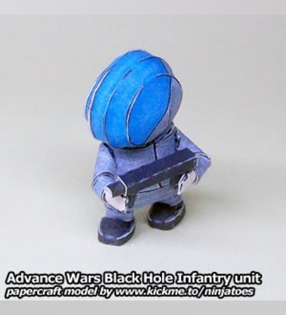 Бумажная модель Пехотинец Black Hole Infantry (Advance Wars)