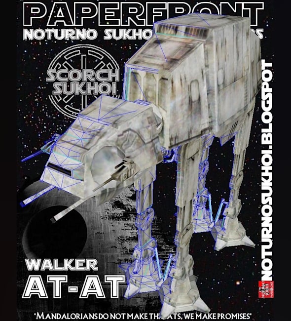 Бумажная модель Шагоход AT-AT (Звездные войны), масштаб 1:64