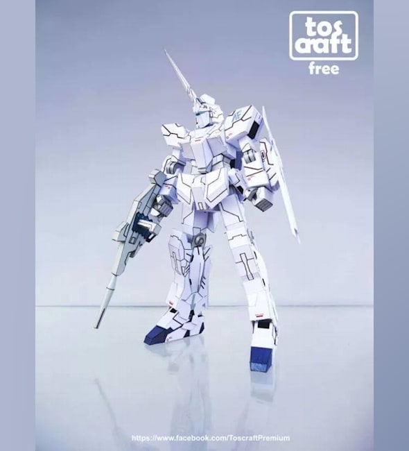 Бумажная модель Робот RX-0 Unicorn Gundam (Gundam), масштаб 1:96