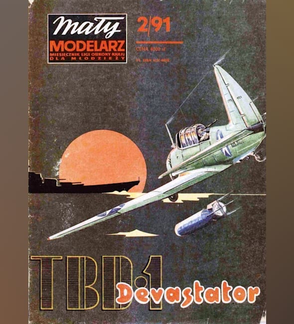 Журнал Maly Modelarz - 2/1991 - Бомбардировщик-торпедоносец Douglas TBD Devastator