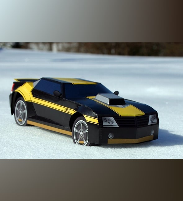 Бумажная модель Трансформер Бамблби Chevrolet Camaro (Трансформеры: Прайм)