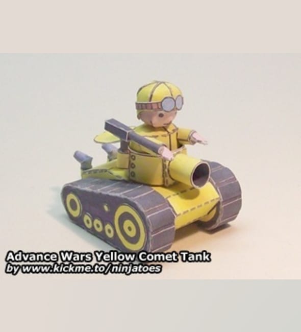 Бумажная модель Танк Yellow Comet Tank (Advance Wars)