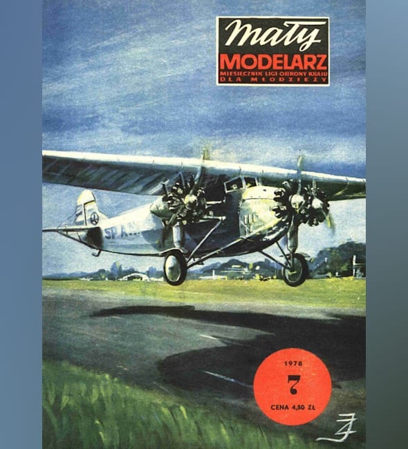 Журнал Maly Modelarz - 7/1978 - Пассажирский самолет Fokker F.VIIb-3m