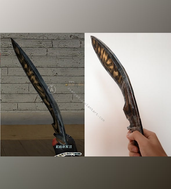 Бумажная модель Нож Kukri-Tiger (CrossFire)