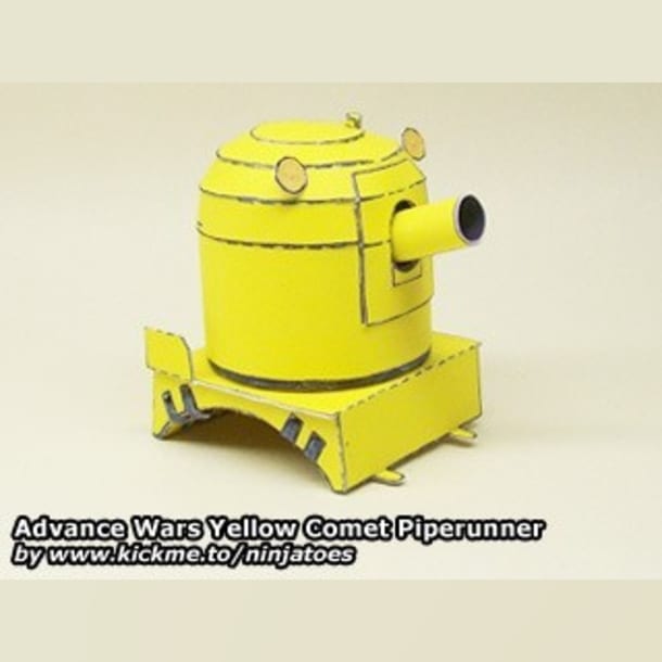 Бумажная модель Пушка Yellow Comet Piperunner (Advance Wars)