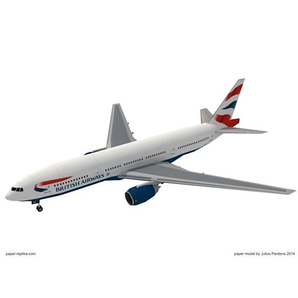 Бумажная модель Авиалайнер Boeing 777 British Airways