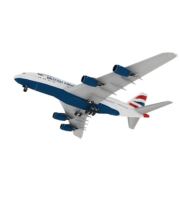 Бумажная модель Авиалайнер Airbus A380 British Airways