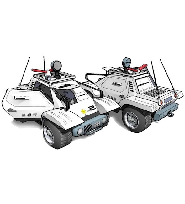 Бумажная модель Специальный автомобиль Command Car Type 98 (Полиция будущего)