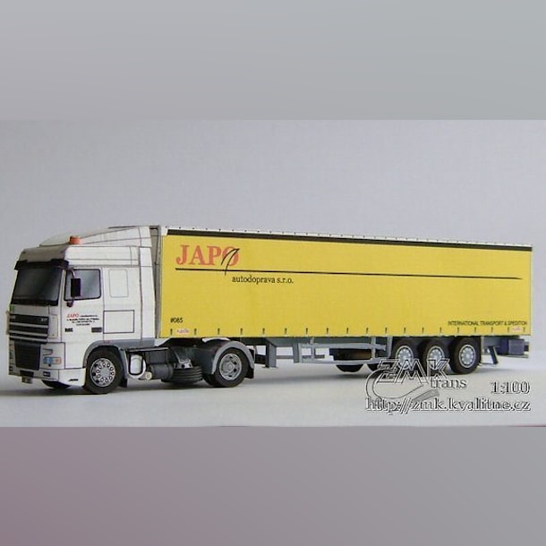 Бумажная модель Грузовик DAF XF 95 с полуприцепом (JAPO)