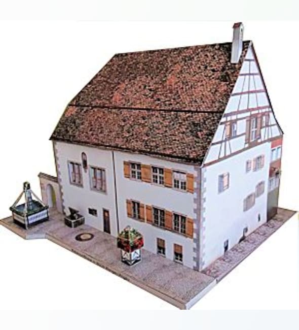Бумажная модель Дом гильдии ткачей (Ванген-им-Алльгой), масштаб 1:87
