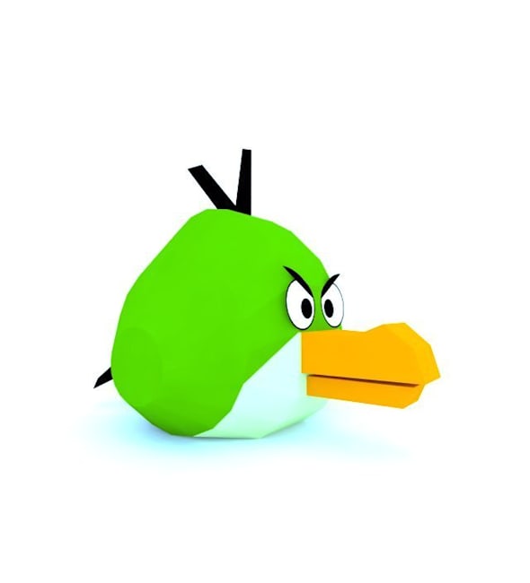 Бумажная модель Зеленая птица (Angry Birds)